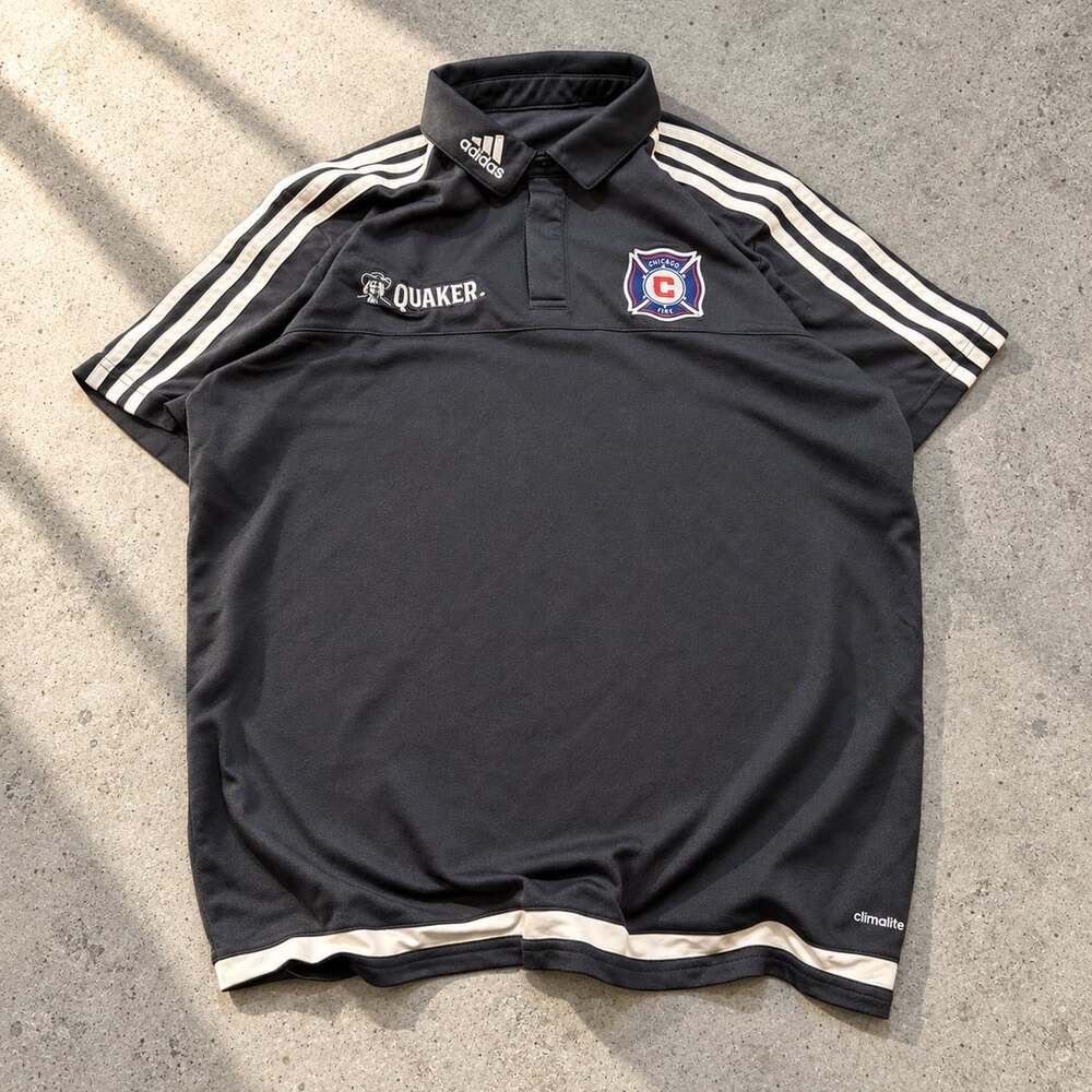 Adidas Chicago Fire FC MLS Soccer Climalite Polo Shirt Mens Large